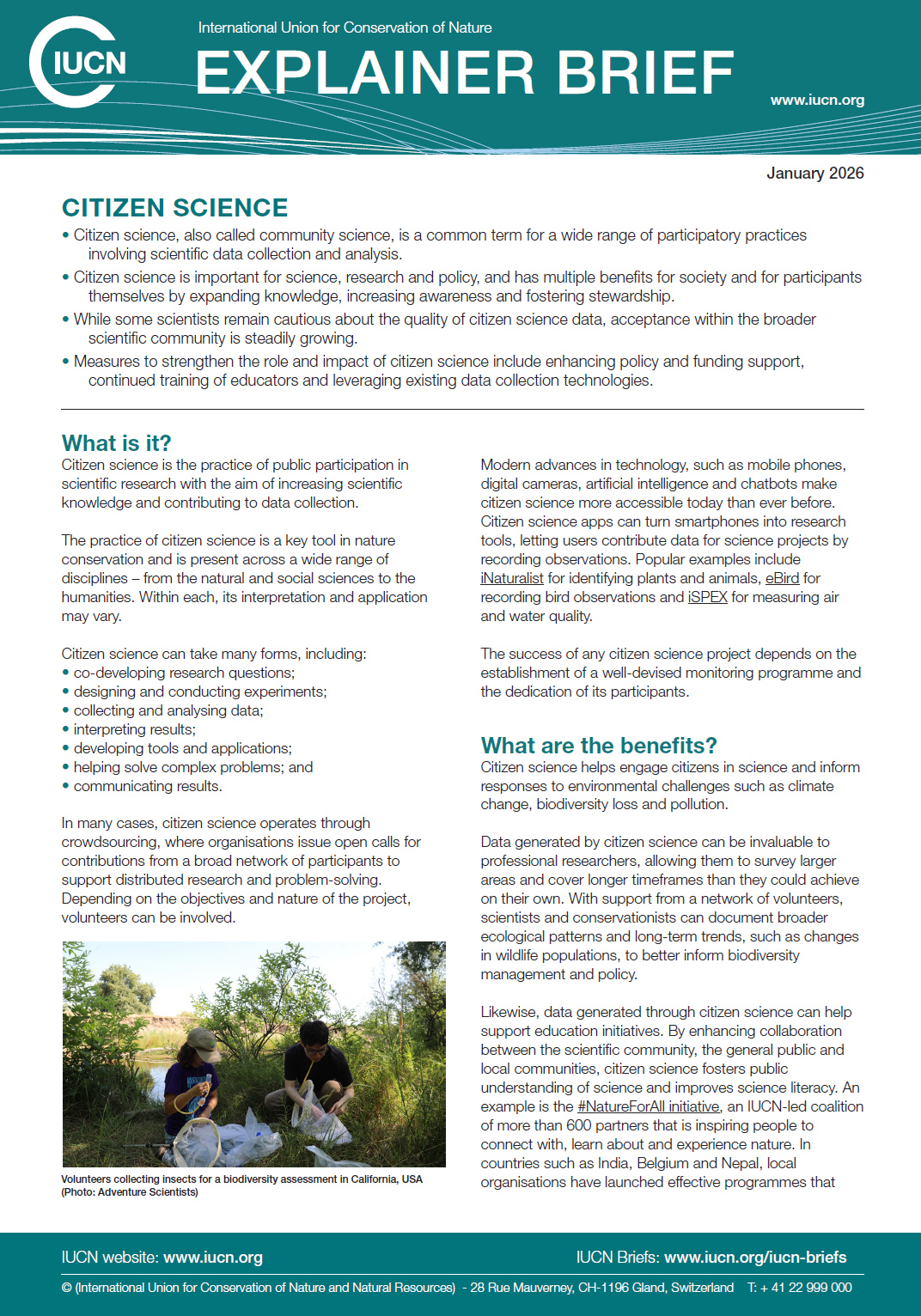 Citizen Science Explainer Brief