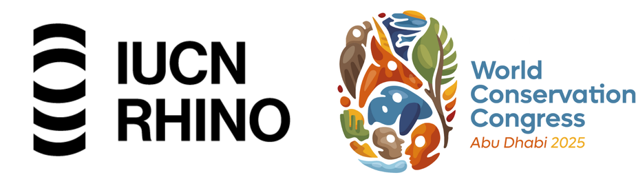 IUCN RHINO logo and WCC logo